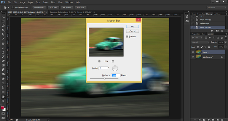 Como fazer o efeito panning no Photoshop